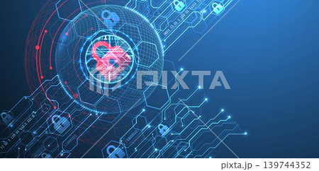 Data security Illustrates cyber data or information privacy idea. Color abstract  technology background. 139744352
