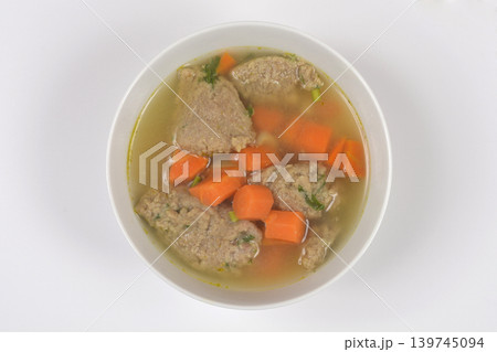 Chicken Liver Dumpling Soup in Bowl Chicken Liver Dumpling Soup in Bowl 139745094