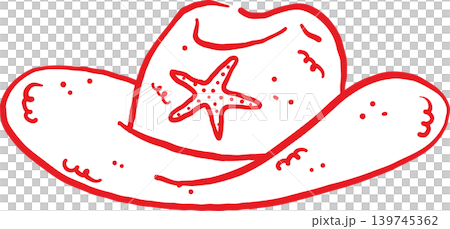 Coastal Summer Starfish Cowboy Hat Whimsical Hand Drawn Coastal Summer Starfish Cowboy Hat Whimsical Hand Drawn 139745362