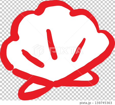 Cowboy Summer Scallop Shell Whimsical Hand Drawn Cowboy Summer Scallop Shell Whimsical Hand Drawn 139745363