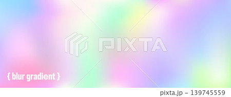 Pastel background with spring gradient and gradation holographic foil for beauty promotion. Soft pastel rainbow background with gentle blur. Vector iridescent backdrop for product label or wellness bg 139745559