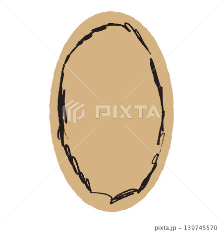 Paper cutout oval with uneven handmade border, rough ellipse frame for collage. Oval paper border Paper cutout oval with uneven handmade border, rough ellipse frame for collage. Oval paper border 139745570