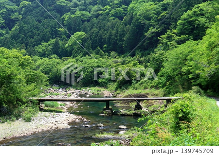 堀ヶ生沈下橋 新緑の季節 高知県北川村 堀ヶ生沈下橋 新緑の季節 高知県北川村 139745709