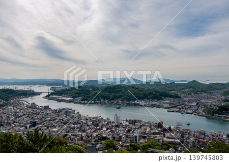 千光寺公園から望む尾道水道と瀬戸内海のパノラマ風景 139745803