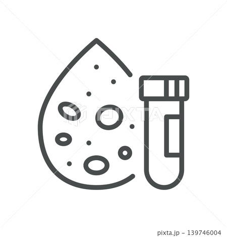 Lipid Profile Icon. Cardiology Blood Test Outline Line Symbol with Sample Tube, Cholesterol Analysis, Editable Stroke Vector Isolated on White Background Lipid Profile Icon. Cardiology Blood Test Outline Line Symbol with Sample Tube, Cholesterol Analysis, Editable Stroke Vector Isolated on White Background 139746004
