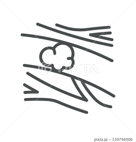 Stroke Icon. Cardiology Blood Clot Outline Line Symbol with Blocked Vessel, Circulation Problem, Editable Stroke Vector Isolated on White Background 139746006
