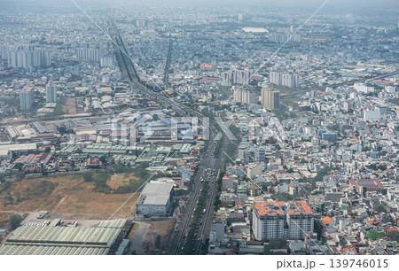 Modern architecture building cityscape of Ho Chi Minh city skyline. Areal view of Saigon Vietnam Modern architecture building cityscape of Ho Chi Minh city skyline. Areal view of Saigon Vietnam 139746015