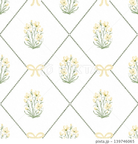 Cottagecore Floral Pattern Watercolor Hand Painted Cottagecore Floral Pattern Watercolor Hand Painted 139746065