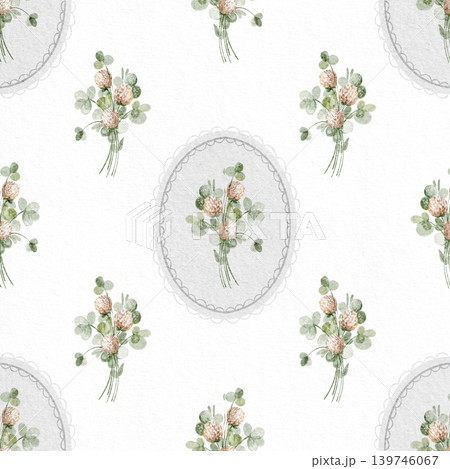 Cottagecore Floral Pattern Watercolor Hand Painted 139746067
