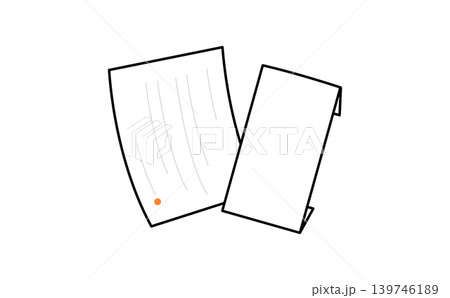 封筒と書面のシンプルなイメージイラスト素材 139746189