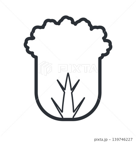白菜のシンプルな線画アイコンイラスト素材 白菜のシンプルな線画アイコンイラスト素材 139746227