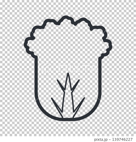 白菜のシンプルな線画アイコンイラスト素材 白菜のシンプルな線画アイコンイラスト素材 139746227