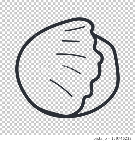 Simple line art icon illustration of lettuce Simple line art icon illustration of lettuce 139746232