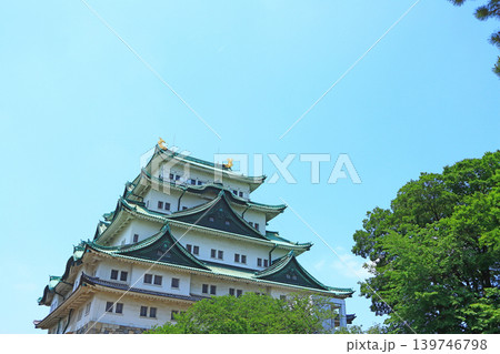 愛知県名古屋市、新緑と名古屋城の風景 139746798