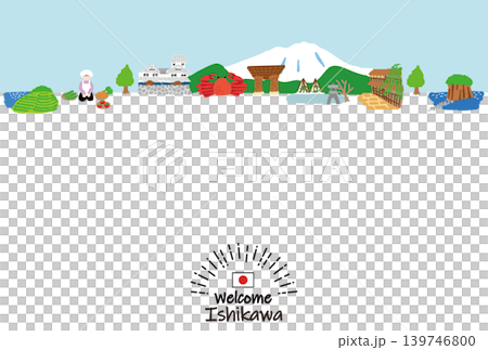 石川縣旅遊區街景的平面插圖 石川縣旅遊區街景的平面插圖 139746800