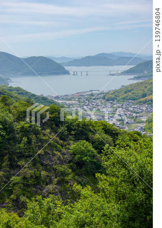 福山 夕陽の展望台から望む内海大橋と瀬戸内海の絶景 福山 夕陽の展望台から望む内海大橋と瀬戸内海の絶景 139746804