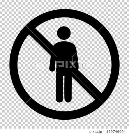 Monochrome pictogram of a person in a restricted area. Monochrome pictogram of a person in a restricted area. 139746904