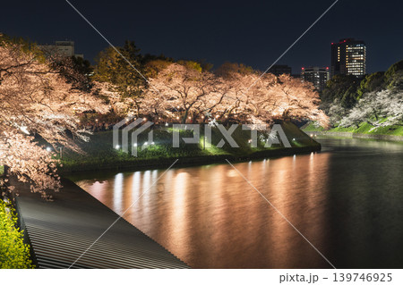 春の東京・千鳥ヶ淵 ライトアップされた桜の絶景【東京都・千代田区】 春の東京・千鳥ヶ淵 ライトアップされた桜の絶景【東京都・千代田区】 139746925