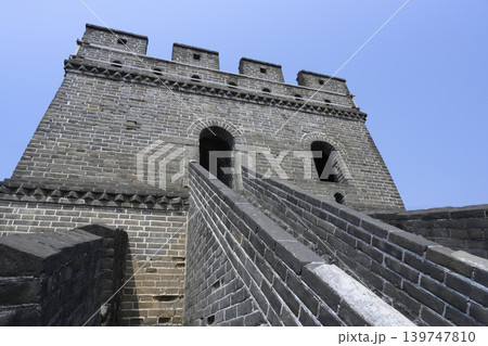 View of the tower of Great Wall of China in the mountains in Mutianyu district, China 139747810