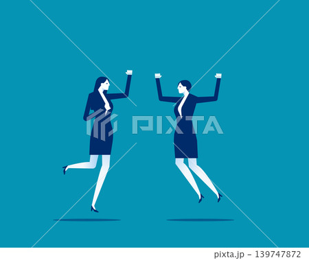 A happy business team who was jumping for joy. A happy business team who was jumping for joy. 139747872