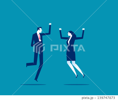 A happy business team who was jumping for joy. A happy business team who was jumping for joy. 139747873