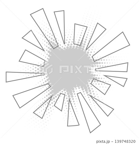 Halftone circle dotted cartoon background. Comic speech bubble halftone circle dot texture. 139748320