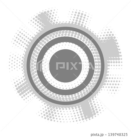 Halftone circle dotted cartoon background. Comic speech bubble halftone circle dot texture. 139748325