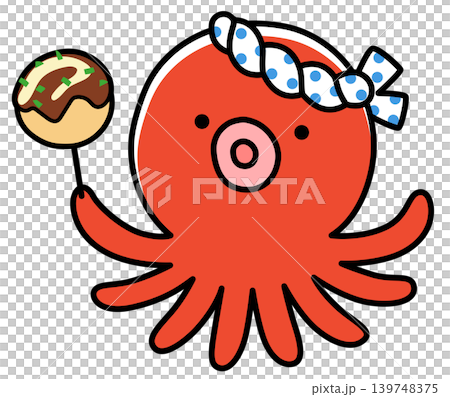 たこ焼き かわいいタコのキャラクター たこ焼き かわいいタコのキャラクター 139748375