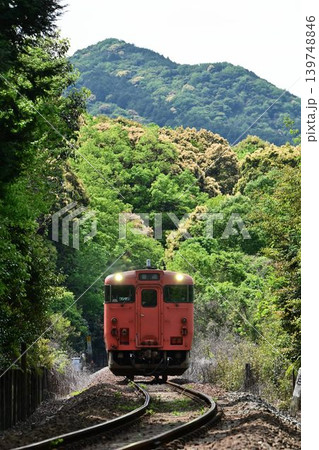 JR山口線　大山第三踏切を通過「たらこ」（キハ40系） 139748846
