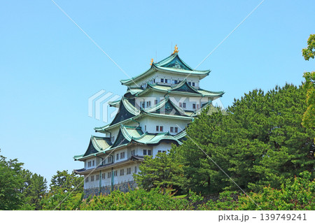 愛知県名古屋市、新緑と名古屋城の風景 139749241