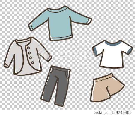 Spring, changing from winter clothes to summer clothes (blue, no arrow) 139749400