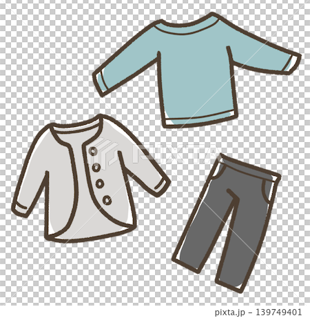 Long-sleeved shirt and long pants, spring, autumn, and winter clothing, blue. 139749401