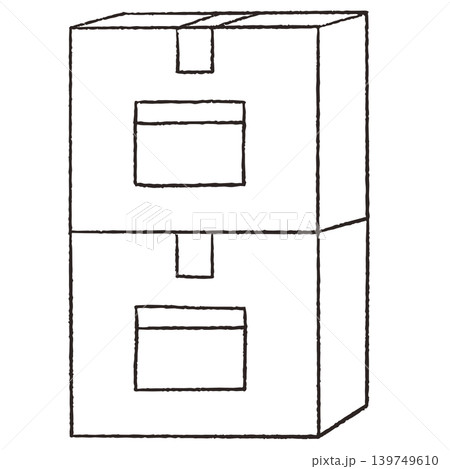 積み上げたダンボールの線画 139749610