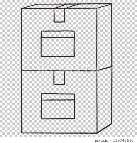 積み上げたダンボールの線画 139749610