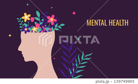 mental health concept banner 139749905