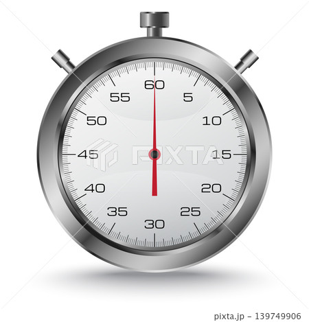Realistic silver stopwatch illustration Realistic silver stopwatch illustration 139749906
