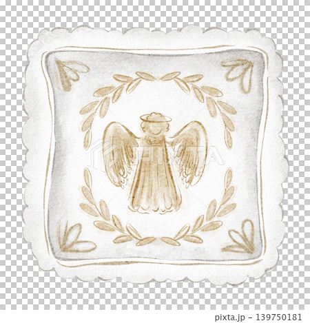 Angel Pillowcase Illustration Watercolor Hand Painted 139750181