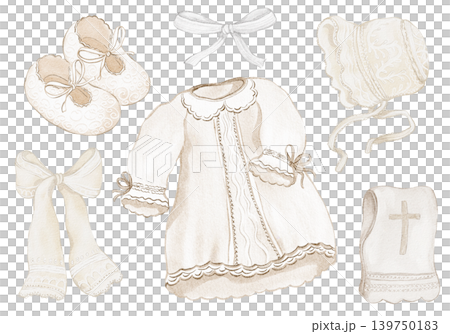 Baby Clothes Watercolor Illustration Hand Painted 139750183