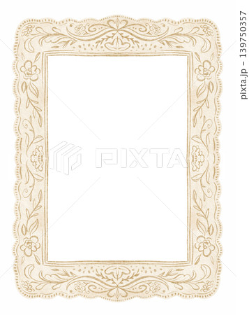 Ornate Rectangle Frame Vintage Watercolor Hand Painted Illustration Ornate Rectangle Frame Vintage Watercolor Hand Painted Illustration 139750357