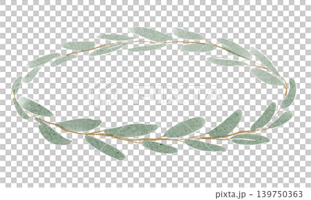 Laurel Wreath Illustration Watercolor Hand Painted Laurel Wreath Illustration Watercolor Hand Painted 139750363
