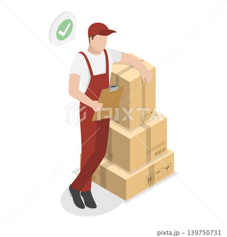 3D Isometric Flat Vector Illustration of Delivery Service, Collection Of Mail Carriers. Item 4 139750731