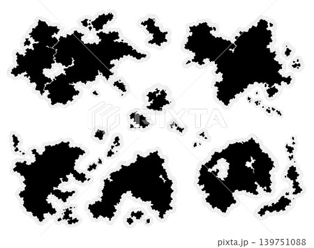 海岸線が描かれた架空の世界地図 RPG風ベクターイラスト 海岸線が描かれた架空の世界地図 RPG風ベクターイラスト 139751088
