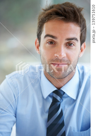 Businessman, portrait and smile in office for career, professional and employee at corporate job. Entrepreneur, face or person for happy, confidence and pride with calm expression at workplace Businessman, portrait and smile in office for career, professional and employee at corporate job. Entrepreneur, face or person for happy, confidence and pride with calm expression at workplace 139751610