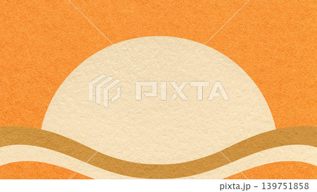 Orange textured paper background with light cream semicircle for copy space and rust, tan waves for banner, presentation Orange textured paper background with light cream semicircle for copy space and rust, tan waves for banner, presentation 139751858