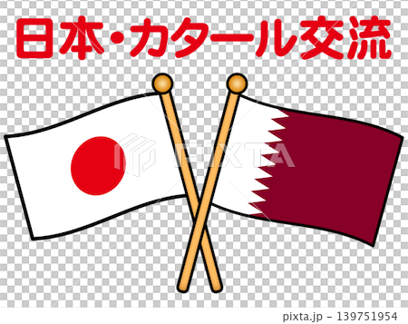Illustrations of the Qatari and Japanese flags Illustrations of the Qatari and Japanese flags 139751954