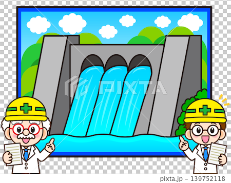 醫生講解水壩作用的插圖 139752118