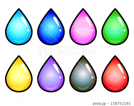 水マークのアイコンイラスト素材セット3 139752191