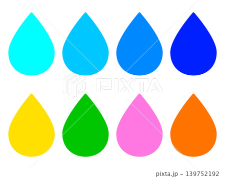 水マークのアイコンイラスト素材セット4 水マークのアイコンイラスト素材セット4 139752192