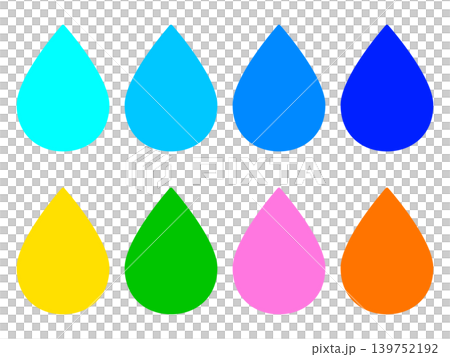 水マークのアイコンイラスト素材セット4 水マークのアイコンイラスト素材セット4 139752192