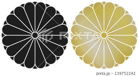十六葉八重表菊　ブラック&ゴールドセット 139752242